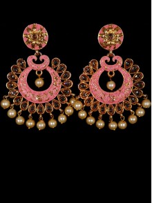 Reverse Ad Earrings With Meenakari Work